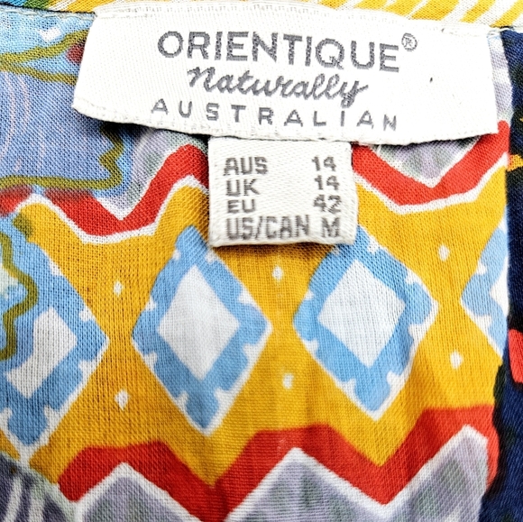 ORIENTIQUE Naturally Australian  Organic Cotton Colorful Crinkle Dress Pockets - Picture 9 of 9